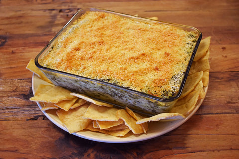 Hot Spinach Artichoke Dip with Pita Chips