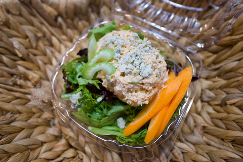 Buffalo Chicken Salad Over Leafy Greens