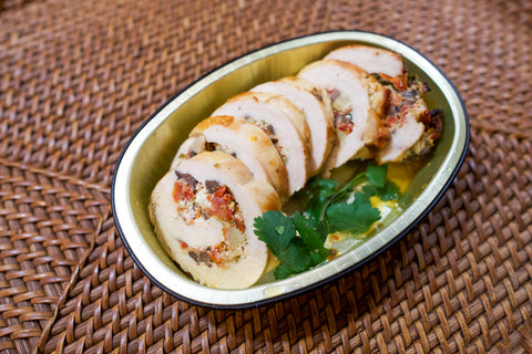 Chicken Stuffed with Sun-dried Tomatoes, Goat Cheese and Olives