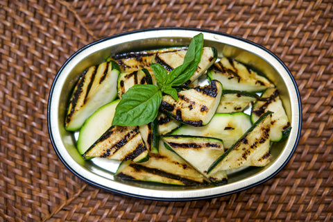 Grilled Zucchini with Honey Basil Glaze