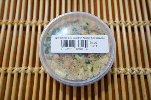 Spinach Quinoa Salad with Apples and Chickpeas