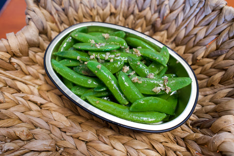 Sauteed Sugar Snap Peas with Olive Oil, Salt and Pepper