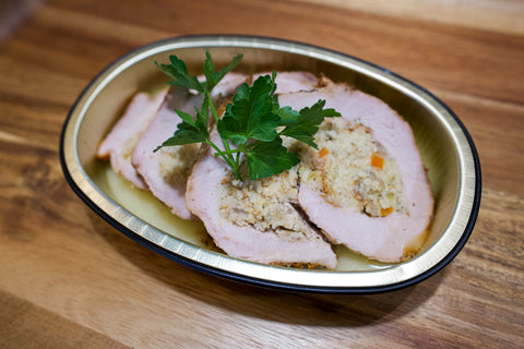 Pork Loin Stuffed with Cornbread Dressing