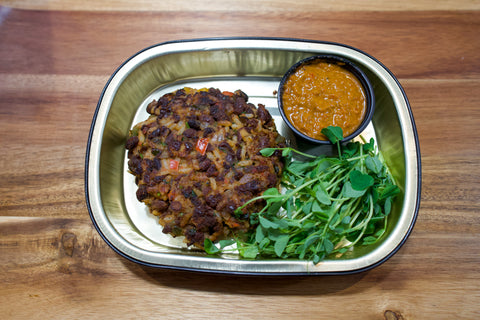 Black Bean Burger with Romesco Sauce