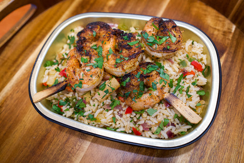 Jerked Shrimp  with Pineapple Fried Rice