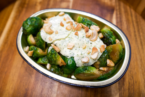 Brussel Sprouts with Dill Butter and Cashews
