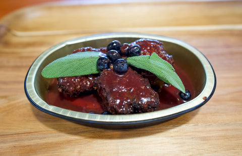 Pecan Crusted Pork Tenderloin Medallions With Blueberry Demiglace