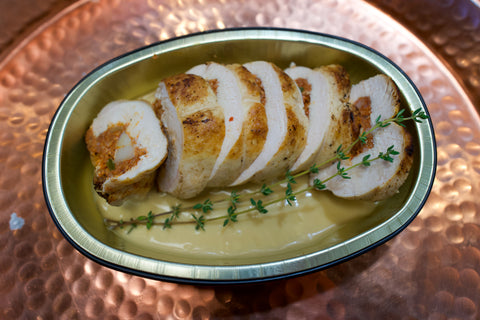 Chicken Roulade, Stuffed with Chorizo Sausage and Potatoes