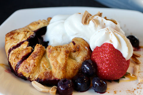 Blueberry Galette with Almond Whipped Cream