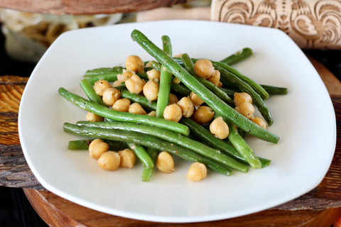 Sautéed Haricot Vert with Chickpeas and Shallot Butter