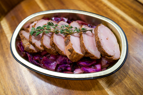 Smoked Pork Tenderloin with German Red Cabbage