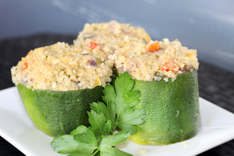 Quinoa Stuffed Zucchini