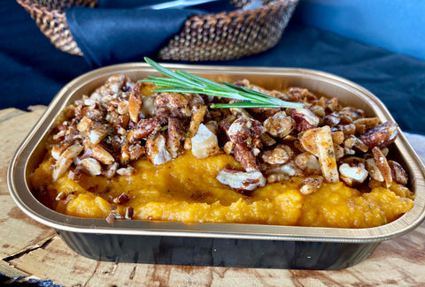 Sweet Potatoes Mashed with Spiced Nuts